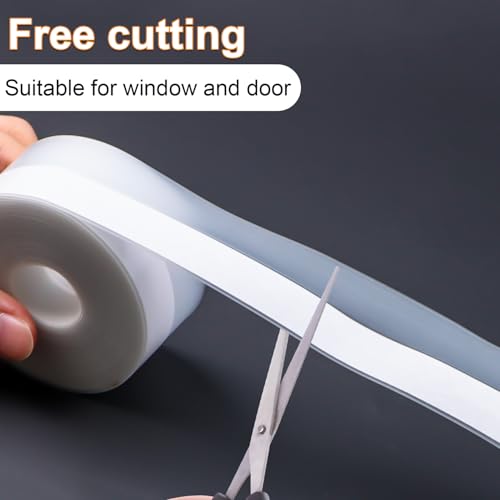 FOURGUN Silicone Weather Stripping Seal Door Tape 35 MM * 33FT Insulates Soundproofs Perfect for Door Frames Windows Bathroom Shower Glass Gaps Blocks Cold Air Rain - size: 1.38 x 396 in