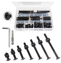 M6 Crib Screws Hardware Kit, Black Flat Furniture Connector Bolt with Barrel Nuts for Bed Frames,20mm - 80mm(5 Sizes), Pack of 100