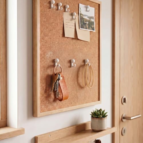 Jetec 30 Pieces Metal Push Pin Hangers Pin Wall Hooks Picture Hanging Picture Nails Frame Oil Painting Hooks on Wooden or Fabric Wall for Home or Office (White) - color: White