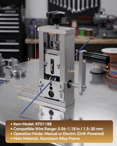 Manual Wire Stripping Machine,0.06–1.18 in Cable Stripper
