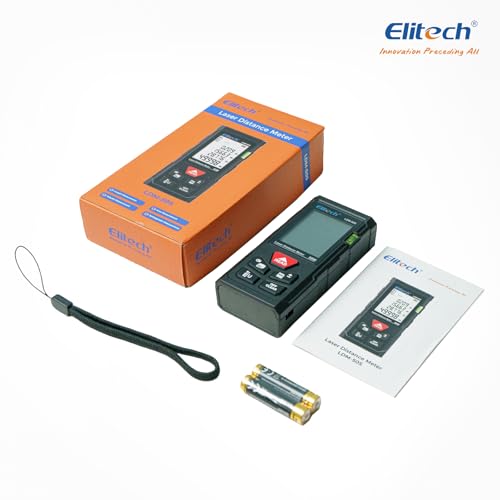 Elitech Laser Tape Measure, 165ft Laser Distance Meter with Bubble Level - style: Standard
