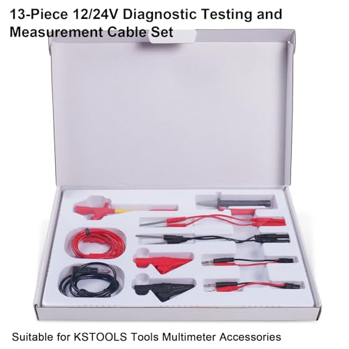 Lead Test Kit, Multimeter Test Leads, 4mm Plug Test Strips, Large Alligator Clips, etc., for Fluke Multimeter Test Lead Kits (13 Pieces) - size: 13-piece