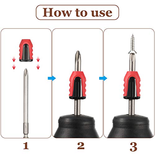 Ripeng 5 Pcs Magnetic Screw Holder Rings, 1/4 Inch/ 6.35 mm, Red - color: Red