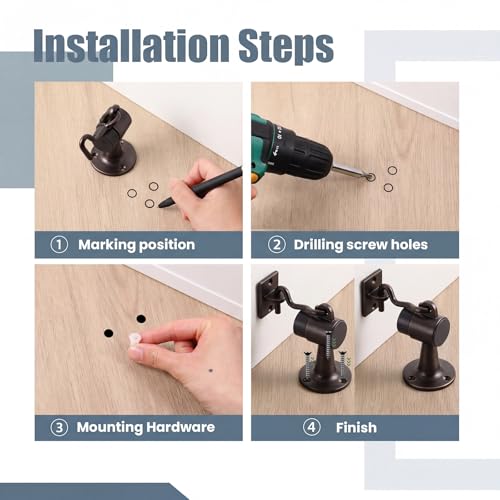 Yaocom 2 Pack Heavy Duty Floor Mounted Door Stop 3.5 Inch Aluminum Commercial Grade Door Stopper with Rubber Bumper & Stainless Steel Screws (Oil Rubbed Bronze) - color: Oil Rubbed Bronze