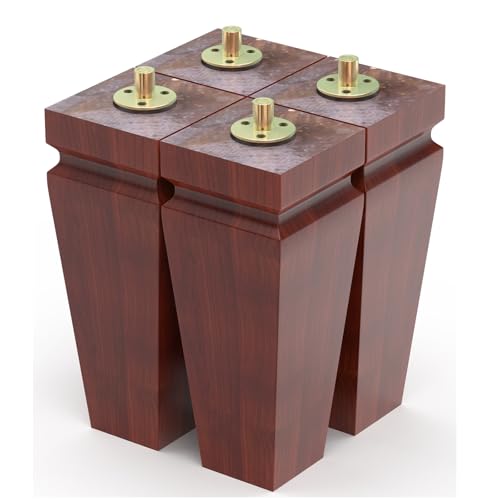 Wood Legs for Furniture 8 inch Heavy Duty Sofa Legs Square Brown Bed Legs Pack of 4, Sofa Replacement Parts, Dresser Leg, Cabinet Feet, Futon, Ottoman, Couch Legs, Couch Riser - color: Brown, size: 8"H*3.15"W