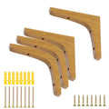 Antrader 4PCS Wooden Shelf Brackets,Solid Wall Mount Wood Shelf Bracket,Wood Triangle Bracket,L Shape Shelf Holders Include Mounting Screws,5.7 Inch x 4.8 Inch,Dark Brown - color: Dark Brown, size: 5.71"×4.84"×0.79",4pcs