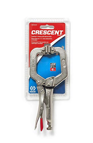 Crescent 6" Locking C-Clamp with Swivel Pads - Carded - C6CCSVN, Red - size: C6CCSVN