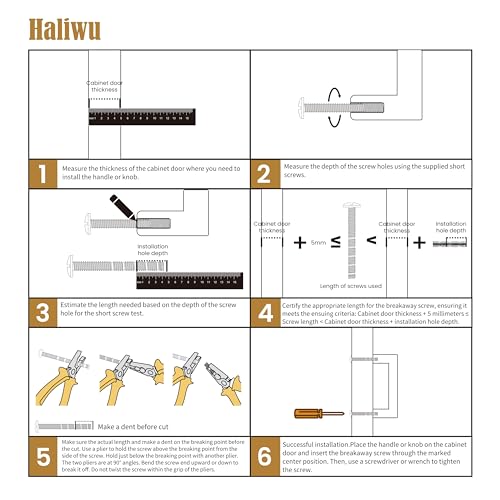 Haliwu 30 Pack 3-1/2in Gold Cabinet Handles for Kitchen Cabinet Handles | Stainless Steel, Gold Handles for Cabinets, Round T-Bar Shape, Brushed Gold Cabinet Pulls, Screws Included - size: 3-9/16 inch hole center