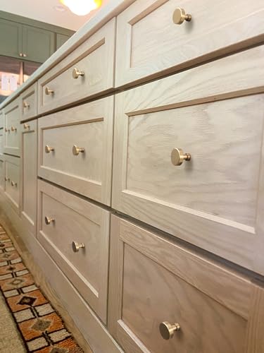 Goo-Ki 6 Pack Champagne Bronze Drawer Knobs Zinc Alloy Cabinet Hardware - Modern Simple Bar Cabinet Knobs Single Hole/Screw Kitchen Cabinet Pulls Solid Dresser Handles - color: Champagne Bronze, size: 1.2 Inches
