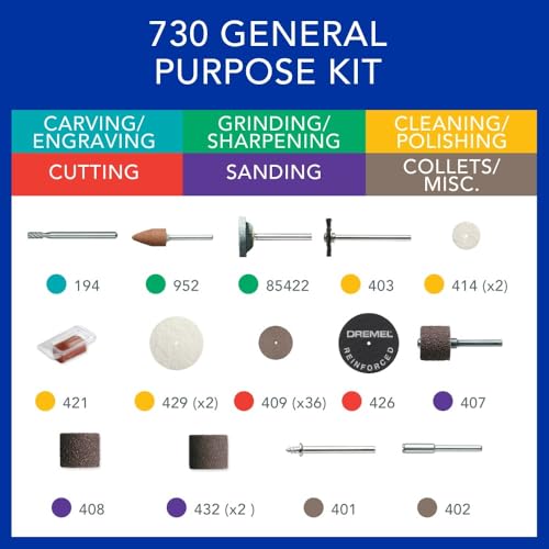 Dremel 730-01 52-Piece General Purpose Accessory Micro Kit - size: Pack of 1, style: Industrial