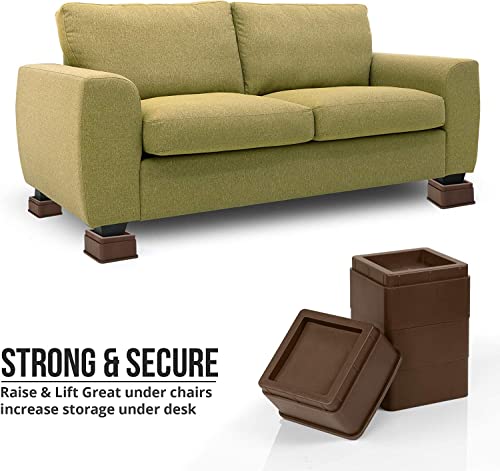 Utopia Bedding Adjustable Bed Risers 2 Inch, Brown, 8-Pack - color: Brown, size: 2 Inch (Pack of 8)