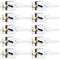 Probrico Interior Door Handles with Lock, Polished Chrome Privacy Levers for Bedroom Bathroom, Heavy Duty Square Reversible Lockset, 10 Pack - color: Polished Chrome