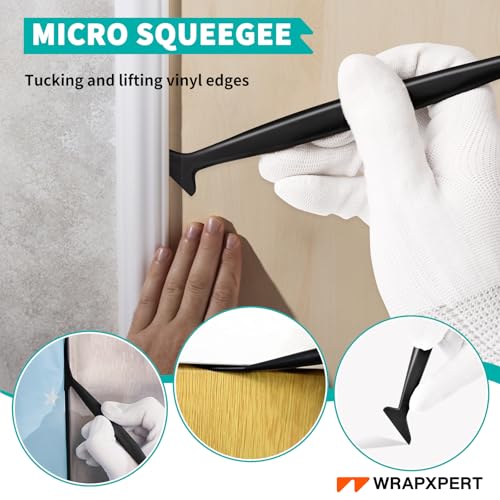 WRAPXPERT Wallpaper Smoothing Tool,Wallpaper Tools Included Felt Squeegee,Craft Knife,Wallpaper Brush,Wallpaper Scraper Tool for Peel and Stick Wallpaper,Window Tint Film,Wallpaper Adhesive - color: 03 Pro Kit