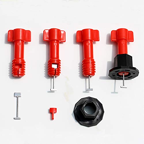 Upgraded Tile Leveling System Kit Reusable Tile Leveler Spacers with Replaceable Steel Needle Flat Ceramic Tile Adjusters Floor Wall Construction Tools - color: Upgraded Tile Levele