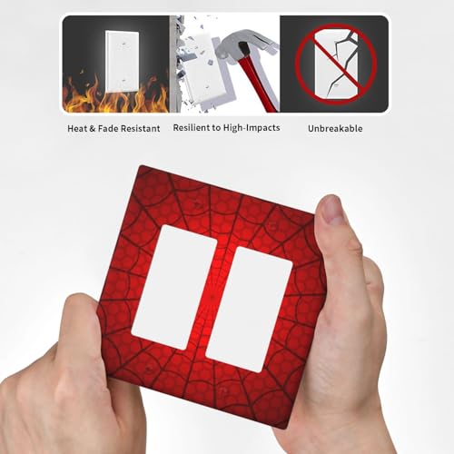 Spider Web Double Rocker Switch Cover Plate | Fits standard 2-gang toggle and rocker switches, Durable polycarbonate thermoplastic with fade-resistant printed finish - color: Spider Web, size: Double Rocker