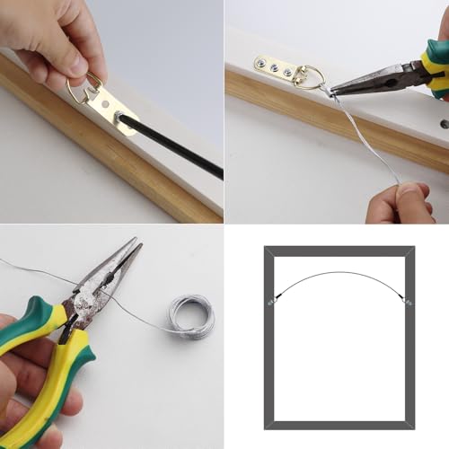 Picture Hanging Wire Kit D Rings Picture Hardware with Screws - size: size_3
