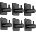 Fotosnow No Drill Black Adhesive Towel Hooks 15lbs Stick on Hooks - color: Black-6 Pack
