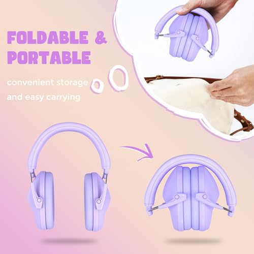 ProCase Kids Noise Cancelling Headphones Ear Hearing Protection, Purple - color: Light Purple