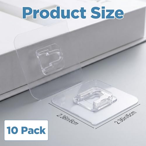 10 Pack Double Sided Adhesive Wall Hooks Wall Mounted Sticky Pads