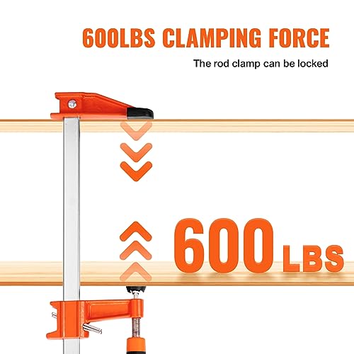 VEVOR Bar Clamps for Woodworking, 2-Pack 36" Clamp, Quick-Change F Clamp with 600 lbs Load Limit, 2.5" Throat Depth, Cast Iron and Carbon Steel, Wood Clamps for Woodworking Metal Working - size: 36"(2 Pack), style: Medium-Duty