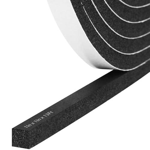 Storystore Self Adhesive Foam Weather Stripping, 1"x 1"x 13FT Door Seal - size: 1In x 1In x 13Ft