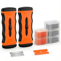 Mister Rui 2 Pack Razor Scraper, 20 Blades, Retractable, Multi-Surface - color: 2 Retractable Orange