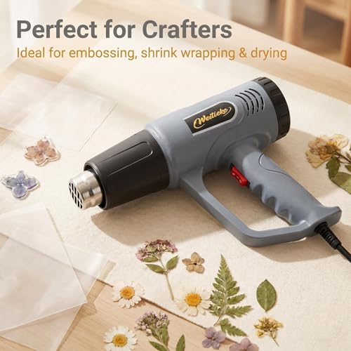 Heat Gun，572℉& 1112℉ Dual Temperature Control Heat gun', Overload Protection with 4 Nozzles for Crafting, hot air gun，Shrink Wrapping, Phone Repair, Epoxy Resin