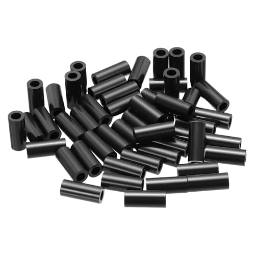 PATIKIL 120Pcs ABS Spacers 4mm ID, 7mm OD, 17mm Height Plastic Round Stud Spacer Black Nylon Washers Nut Unthreaded Rubber for M4 Screws Bolts Barrel - size: 4mm ID, 7mm OD, 17mm Height