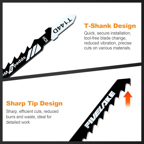 T-Shank Jigsaw Blades Set, 20Pcs Assorted Replacement Jigsaw Blades - style: 20-Pack（20 Pieces）