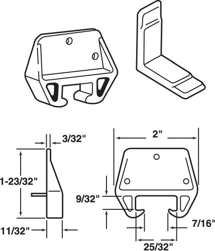 Prime-Line R 7082 Drawer Track Guide Kit, 7/16 In. (2 Pack) - color: Red