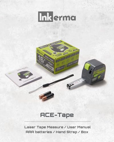 Laser Tape Measure 2-in-1, Inkerma 130Ft Laser Measurement Tool & 16Ft Measuring Tape, Digital Laser Tape Measure - style: ACE-Tape