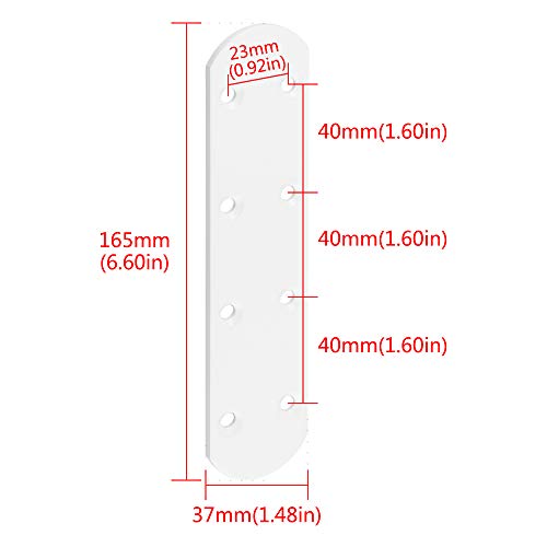 Alise 4 Pcs White Flat Mending Plates for Wood Furniture, 6-1/2 Inch - color: White Finish, size: 165mmX38mm