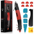6 in 1 Silicone Caulking Tool Kit, Caulk Grout Remover Tool (Red) - color: Red