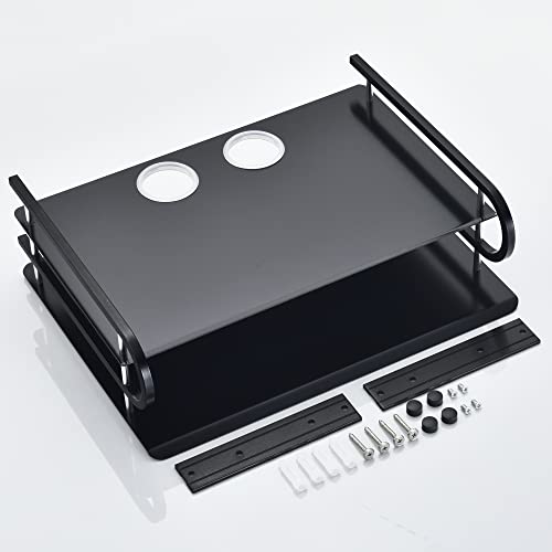 2-Tier Metal Floating Wall Shelves for AV TV Box Console, 12x9.8 Inch - color: 2 Layers-large-1pcs