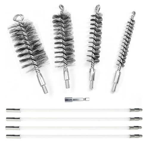50 in Flexible Rods Pipe Cleaning Wire Brush for Drills