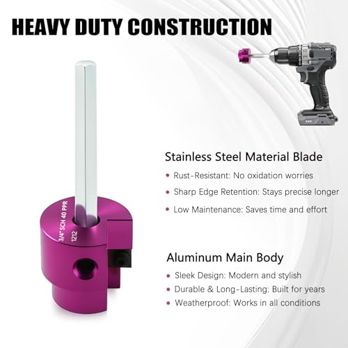 PVC Pipe Reamer Kit 1 PCS 3/4"(PPR75) for SCH 40 PVC CPVC ABS - size: 3/4 Inch