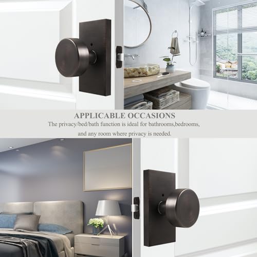 Oil Rubbed Bronze Door Knobs Privacy Door Knobs Interior with Lock - color: Oil Rubbed Bronze