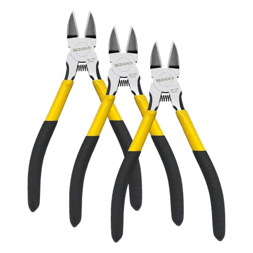 BOOSDEN Wire Cutter,6.5 inch Side Cutters,Spring Loaded Wire Cutters for Crafting,Flush Cutter,Ultra Sharp for Jewelry Making,Flush Cut Pliers,Dikes Wire Cutters,Floral Wire Cutter,Snips (Pack of 3) - size: 6.5"- 3 Pack