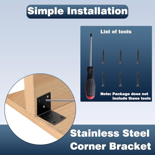25PCS L Brackets, 2" 304 Stainless Steel Brackets, Black - size: 25PCS-2'' L Brackets