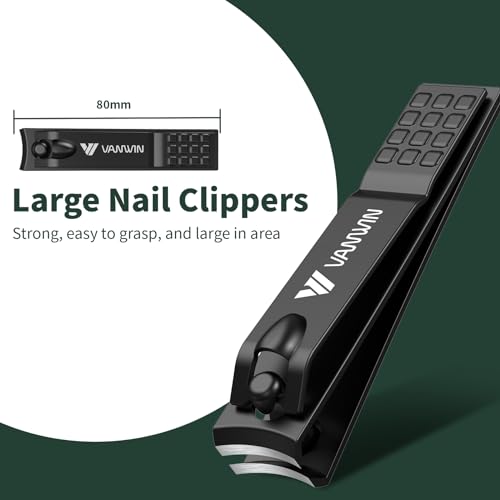 German Nail Clippers for Men VANWIN Nail Clipper Set 4-Pack Ultra Sharp, Matte Stainless Steel Fingernail & Toenail Clippers with Glass Nail File, Nail Cutter Stocking Stuffers for Men Women Black - size: 4-Pack