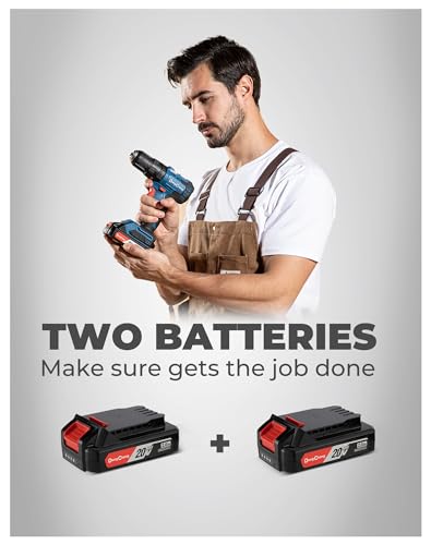 Dong Cheng 20V Brushless Heavy-duty Impact Drill, 443 in-lbs, 27000 IPM, 1/2" Keyless Metal Chuck, 20+1+1 Clutch, Cordless Hammer Drill with 2 Battery Kit for Drilling Brick Wall, Metal, Wood - style: 443in-lbs Impact Drill