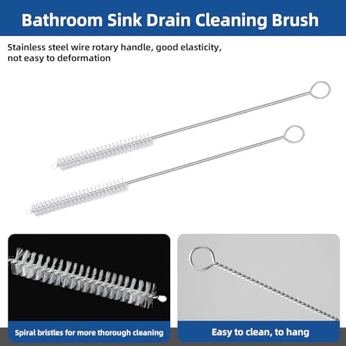 Flexible Drain Brush, 73 Inch Long Double Ended Hose Pipe Cleaners and 4 Pack 8 Inch Straw Cleaner Brush, Pipe Cleaner Brush for Cleaning, 2 Pack 73 Inch Long Tube Cleaning Brush
