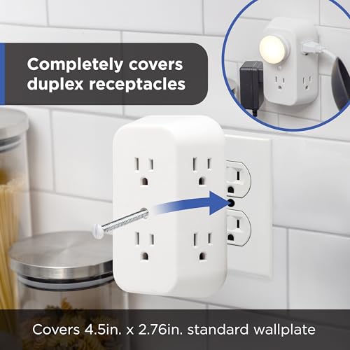 GE Outlet Extender, 2 Pack, 6 Outlet Multi Plug Wall Power Splitter - size: 2 Pack