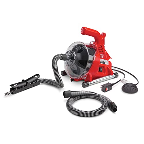 RIDGID 55808 PowerClear 120-Volt Drain Cleaning Machine Kit for Tubs, Showers, and Sinks, Drain Cleaner Machine Kit with AUTOFEED, Inner Core Cable, and Guide Hose