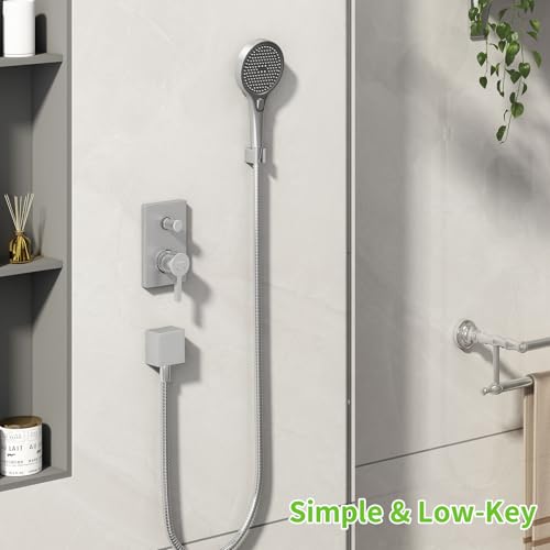 Angle Simple Shower Head Holder for Wall, Solid Brass, Brushed Nickel - color: Brushed Nickel