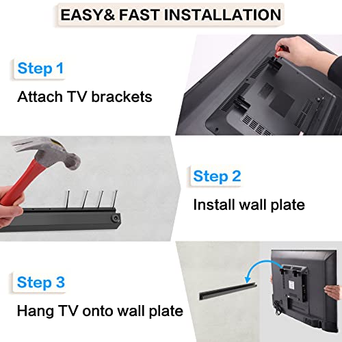 KAMIWI No Stud No Drill TV Wall Mount for 22-55 Inch Smart TVs up to 100lbs - size: For 22-55'' TVs