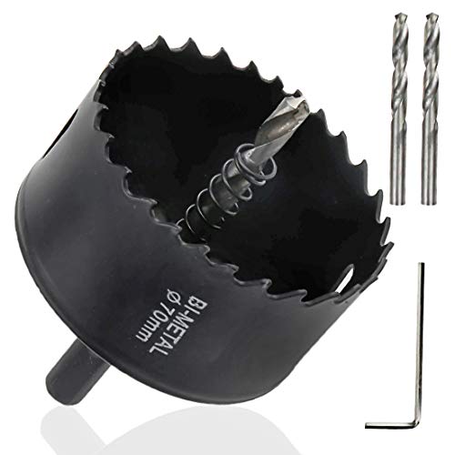 2-3/4"/70mm Bimetal Hole Saw Triangle Shank Hole Cutter - color: black, size: 2-3/4"