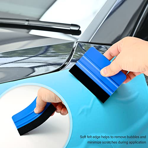 Gomake Vinyl Wrap Tool Kit Car Window Tint Installation Tools Wrapping Kit | Vinyl Wrap Squeegee Tool, 9mm Utility Knife, Film Cutter and Vinyl Tucking Tool Window Tint Kit for Car Wrapping - color: Blue