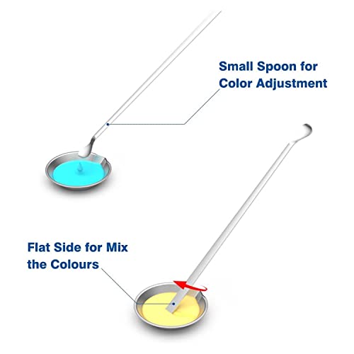 Paint Stirrer and Tray Set (2 Pieces) - Stainless Steel Model Paint Mixer Tool with Double-Ended Spoon & Spatula - Small Metal Palette for Airbrush, Miniature & Hobby Building