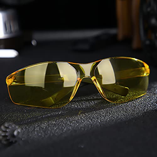 12 Pack Safety Glasses Bulk for Men Women, Tinted Safety Glasses, Amber - color: Amber
